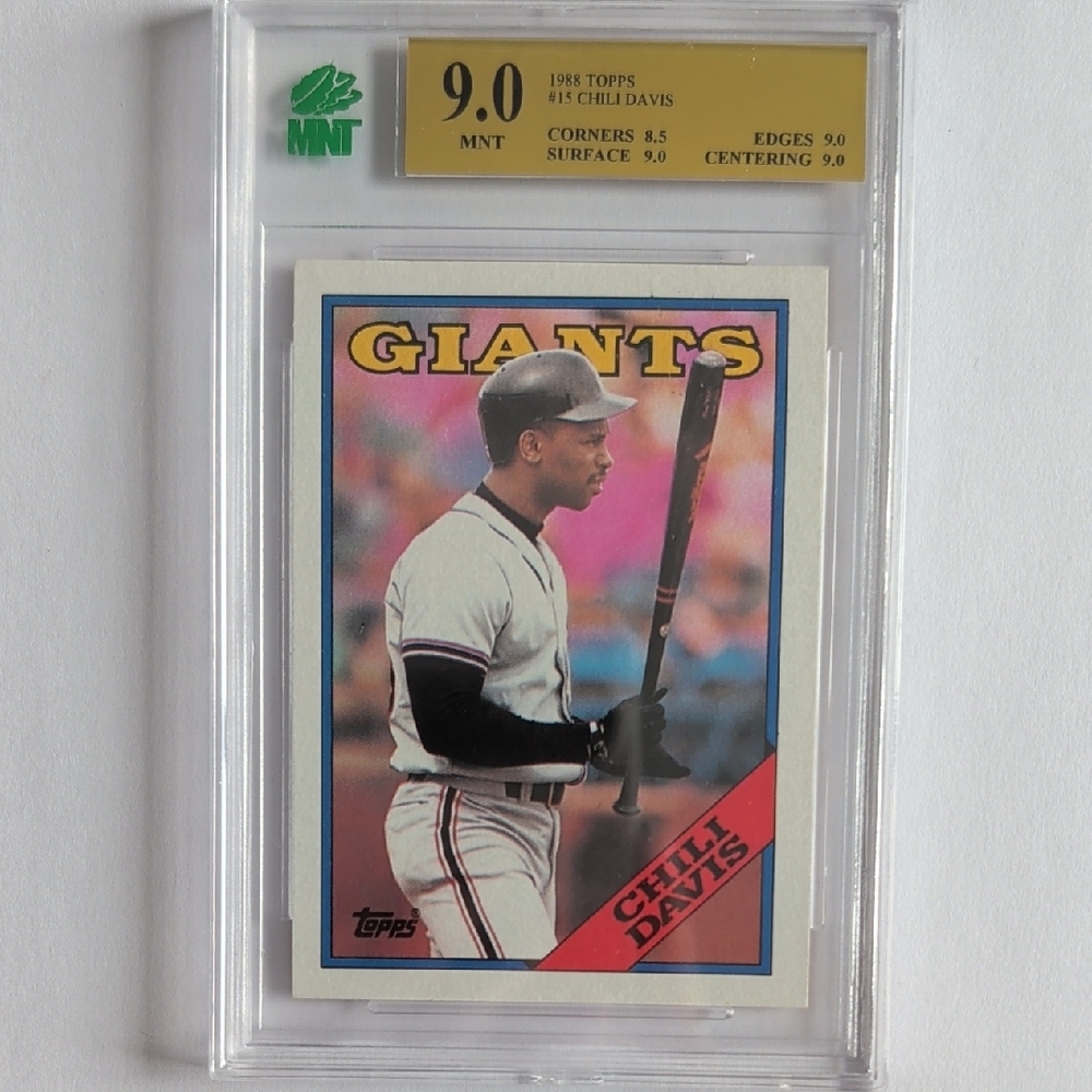 Topps 1988 Chili Davis Giants Baseball Card Graded 9 MINT